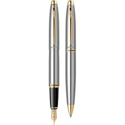SCRİKSS Knight Dolma & Tükenmez Kalem Seti Gold Krom  88